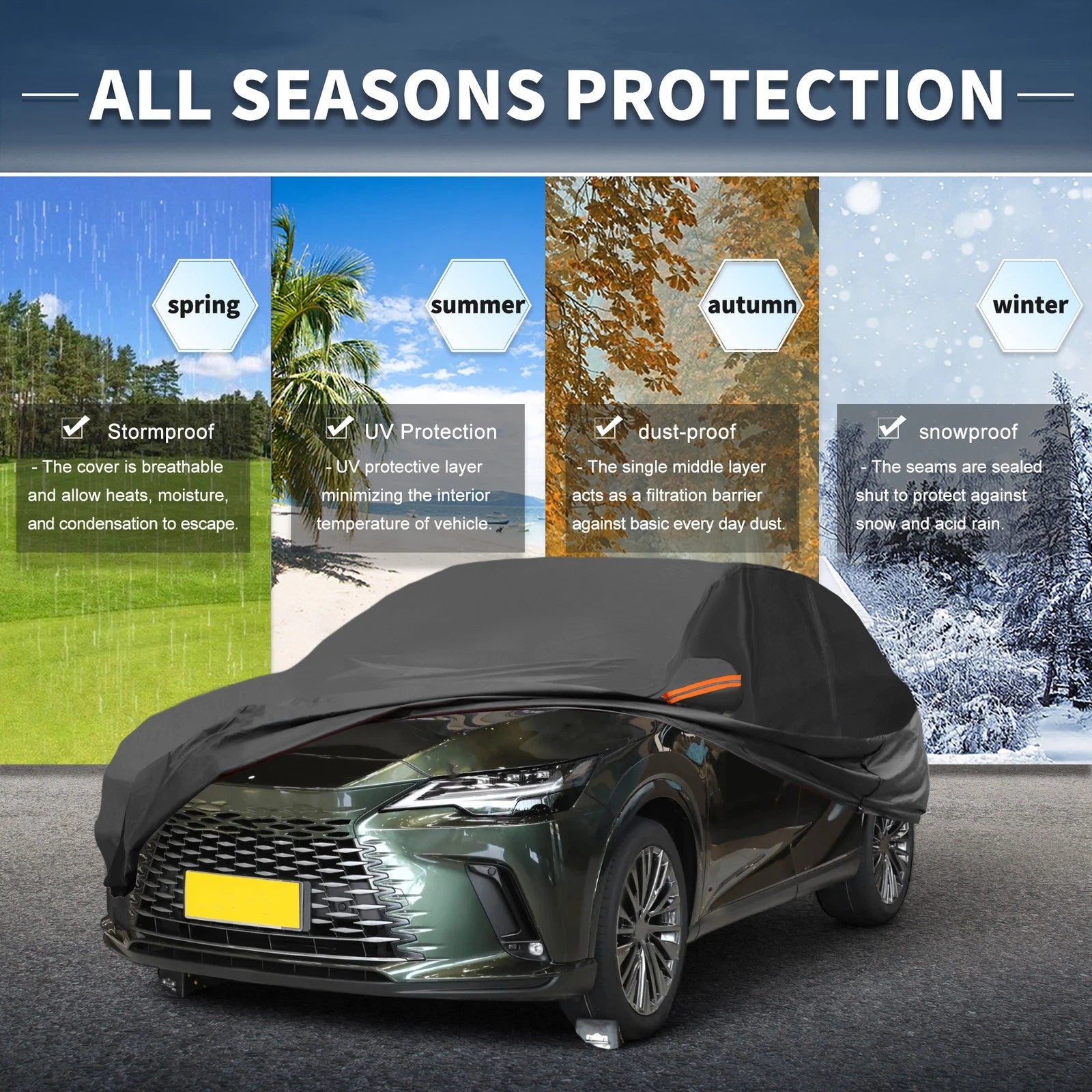 Waterproof Aluminum Film Car Cover for Lexus RX (2001–2023)
