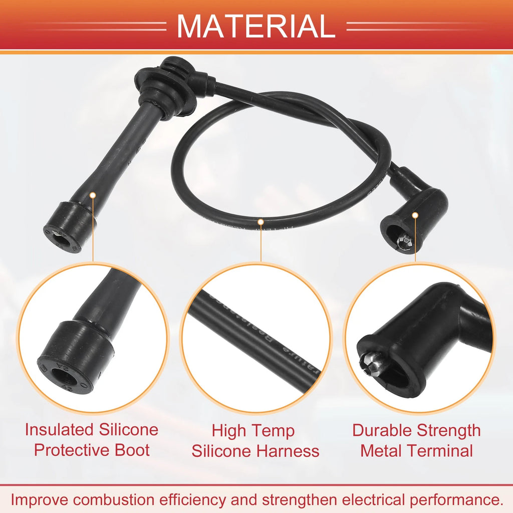 Set of 4 Spark Plug Wire Ignition Coil Cables No.B61P18140C for Mazda Miata (1990–1997)