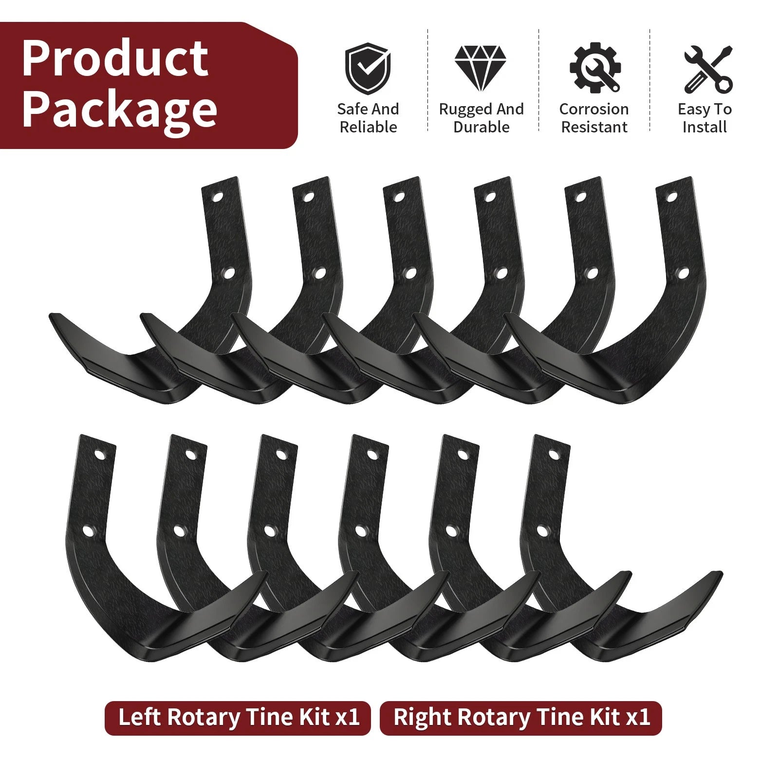 Rotary Tine Kit for Honda FRC800 (72461-V20-003, 72465-V20-003)