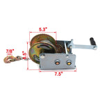 2000Lbs Dual Gear Hand Winch for Towing Boat Trailer
