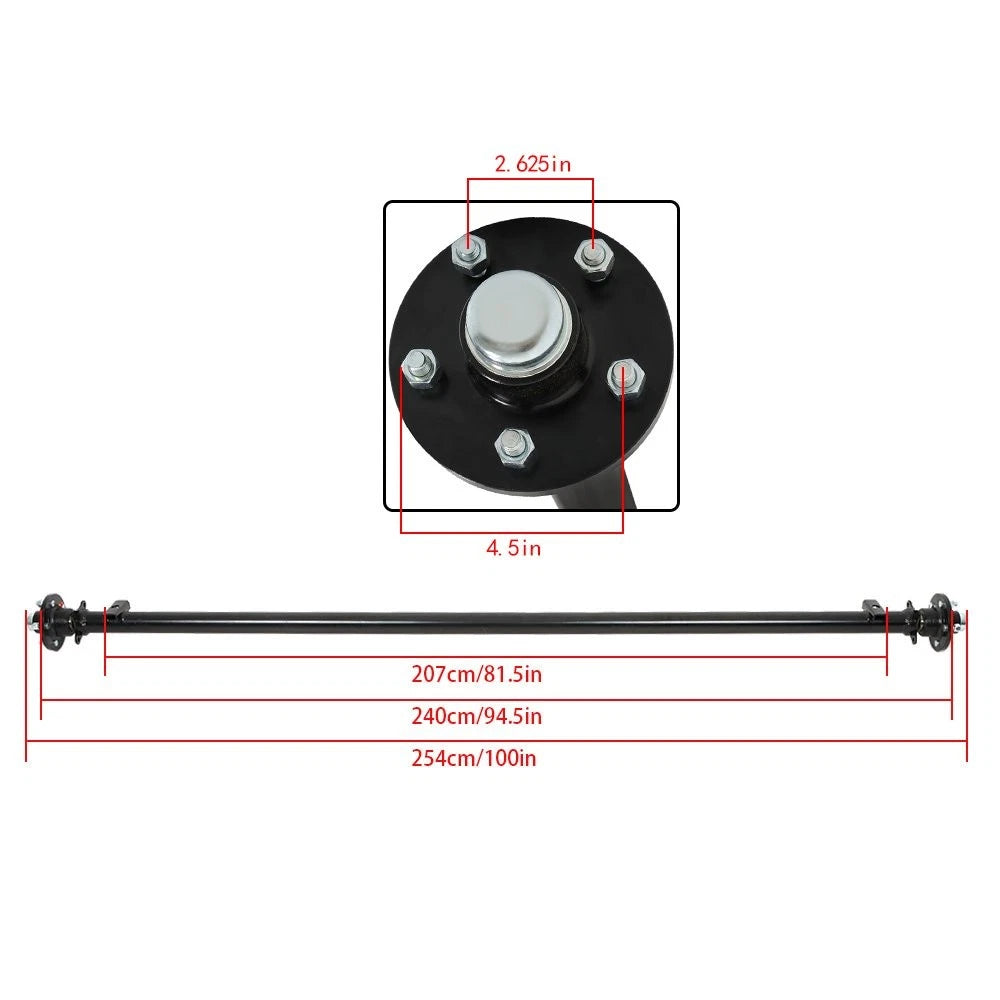 5 Lug 4.5" Hub Face for 3500 lbs Trailer Axle (Year Range Not Specified)