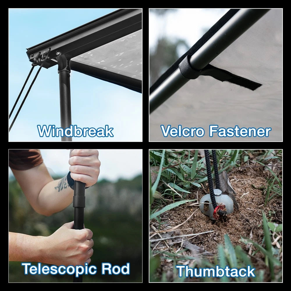 Vehicle Awning Shade for Car (5.2x8.2ft) Outdoor Camping