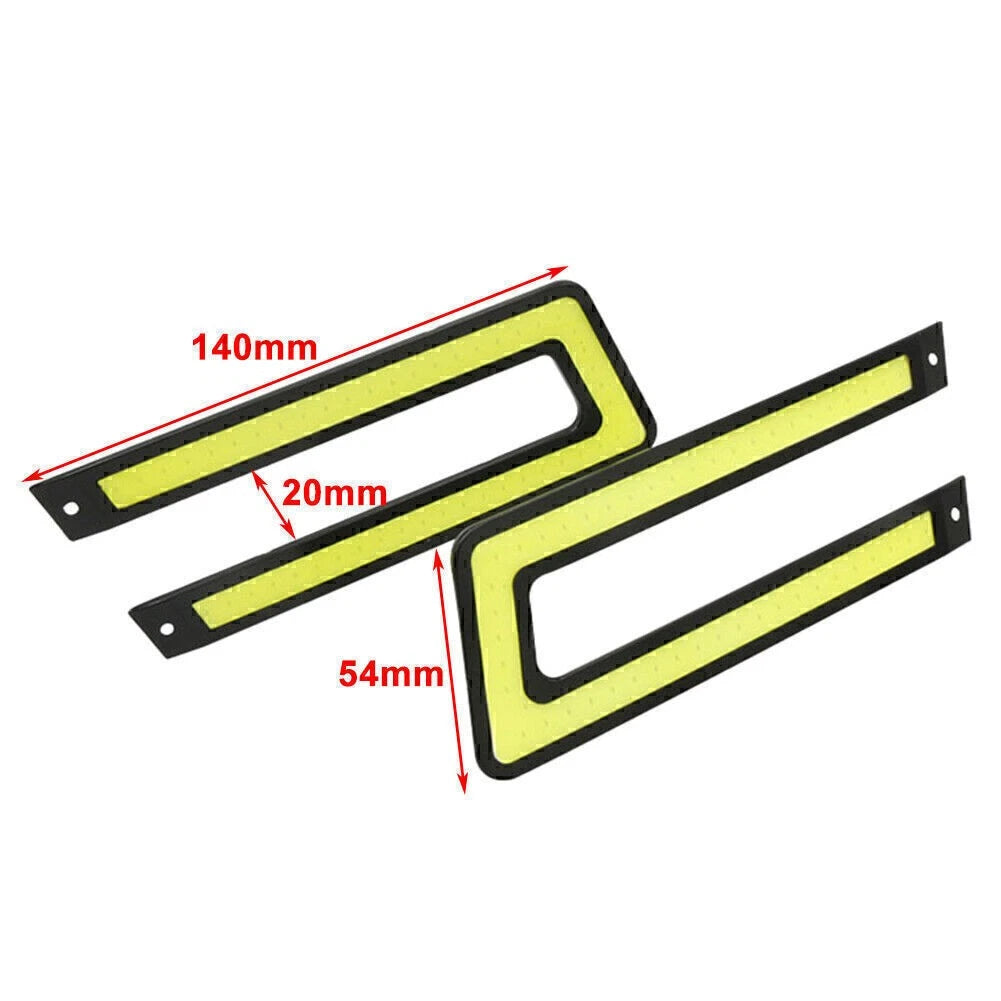 Pair White COB DRL LED Daytime Running Lights for Universal Cars