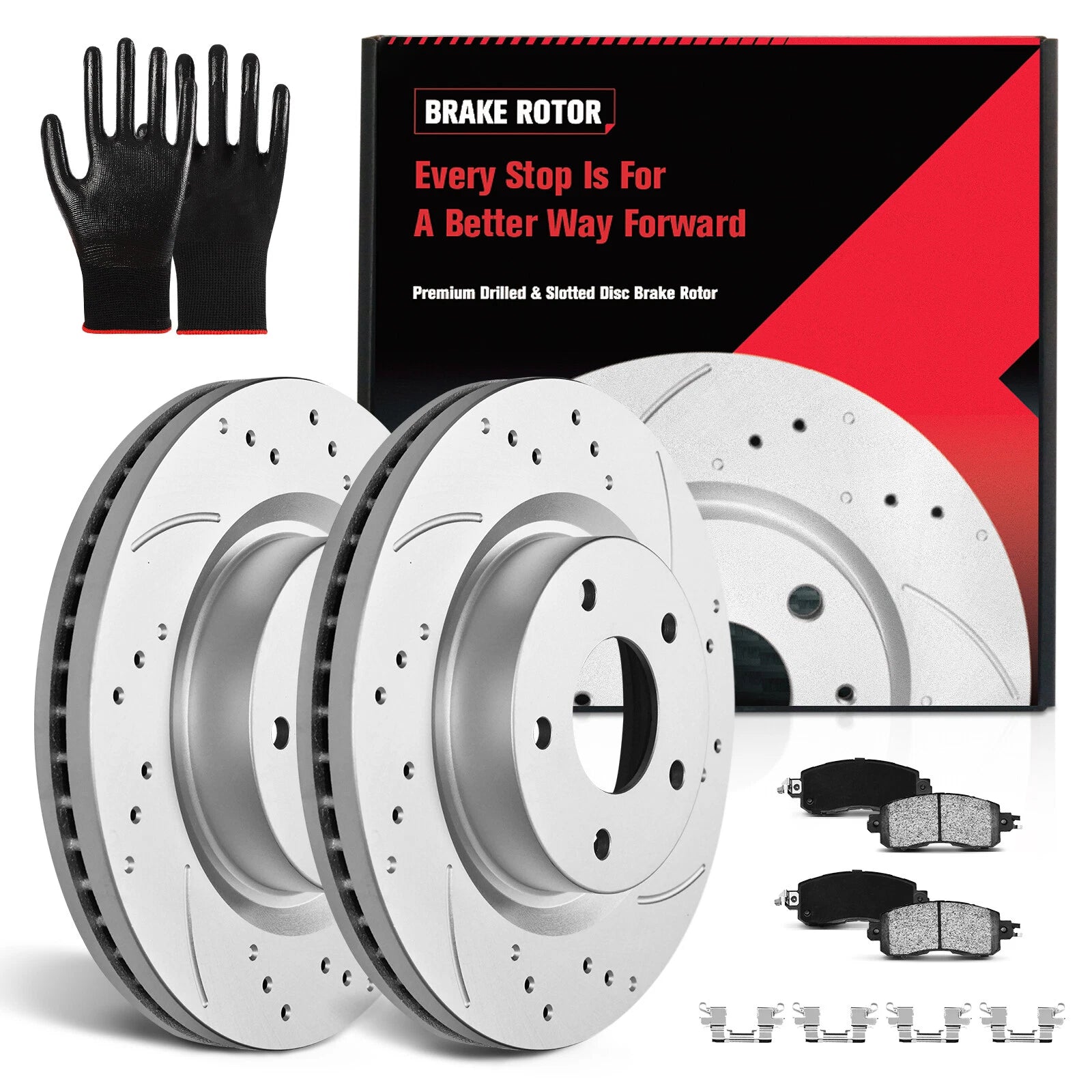 Front Disc Brake Rotors + Ceramic Brake Pads Kit for Nissan Altima (2013–2023)