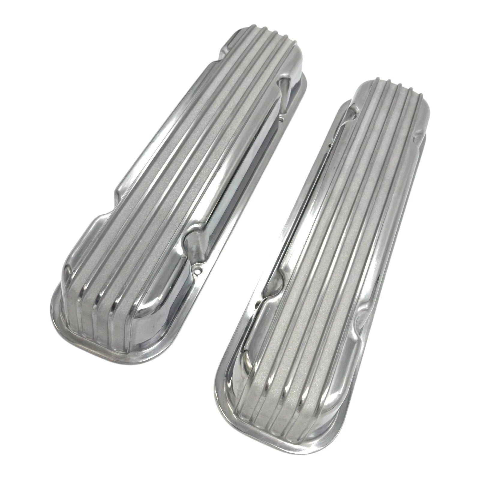 Polished Tall Aluminum Valve Covers w/o Hole for Pontiac 350 389 400 (1967–1970)