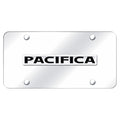 Chrome Name on Chrome License Plate - Officially Licensed for Chrysler Pacifica