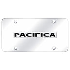 Chrome Name on Chrome License Plate - Officially Licensed for Chrysler Pacifica