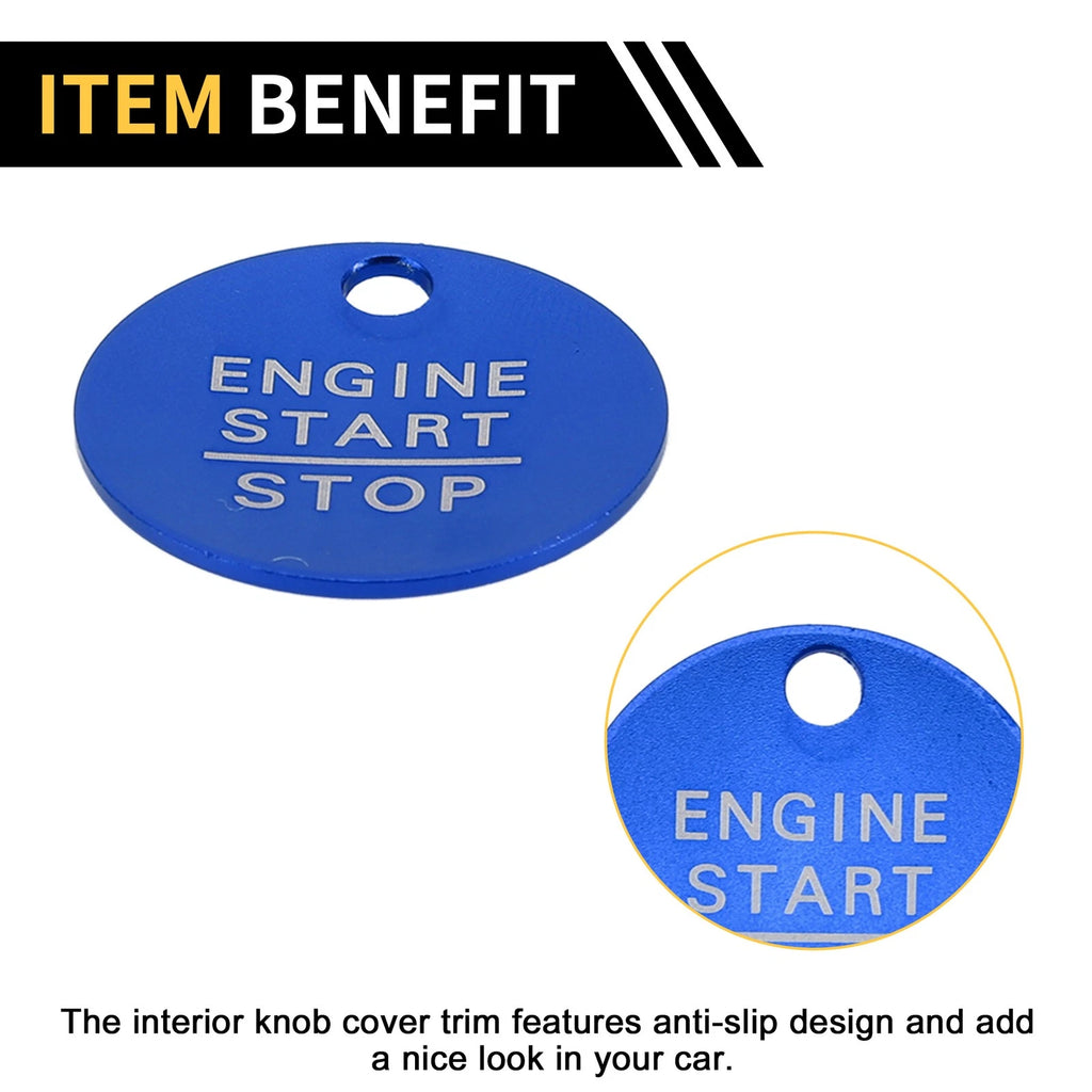 Engine Start Stop Button Control Switch Knob Cover for Ford F-150 (2016–2021) Blue