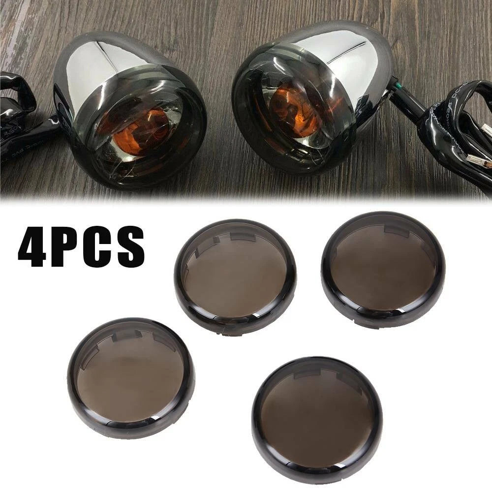 4X Turn Signal Light Smoke Lens Cover for Harley Electra Glide Sportster Dyna