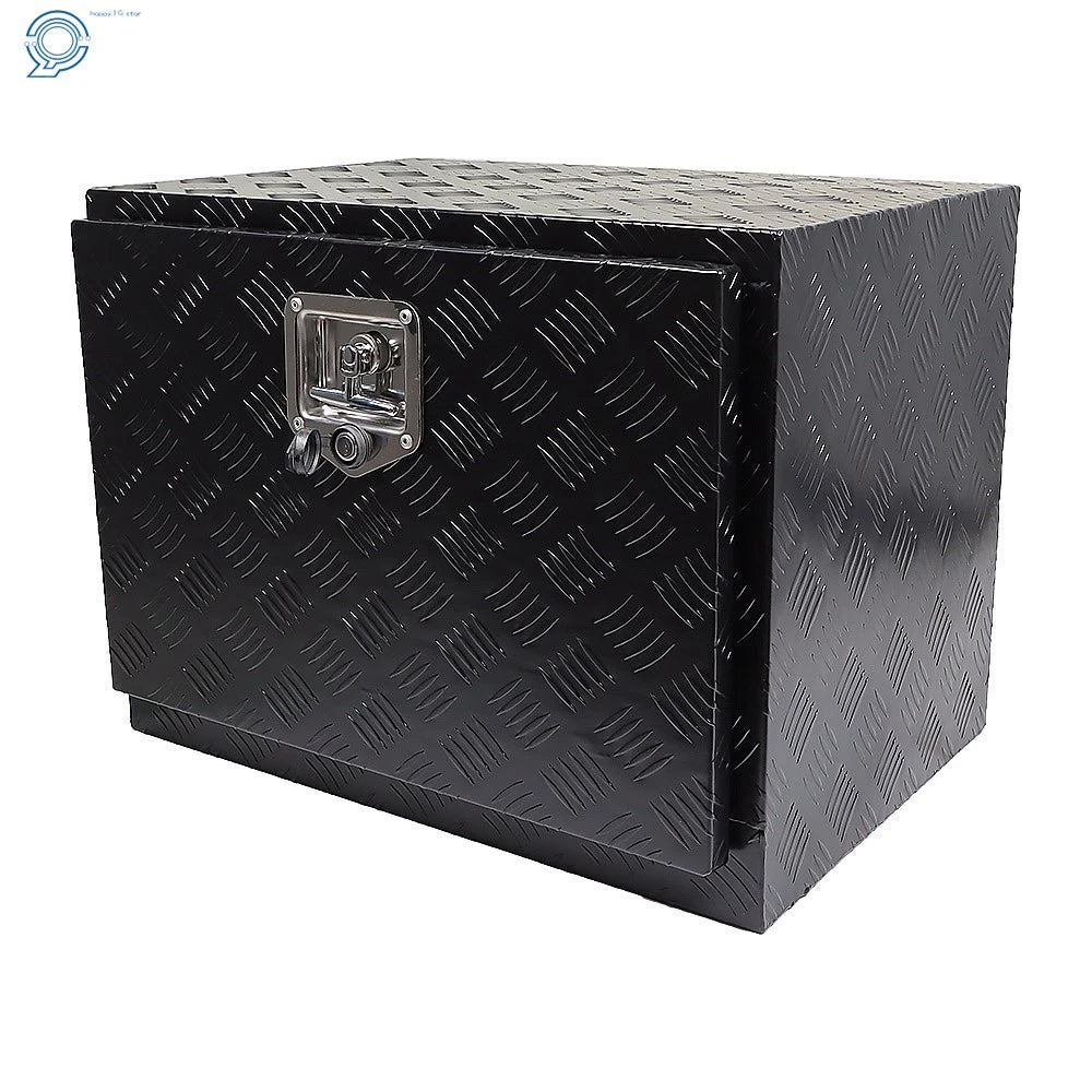 Underbody Tool Box for Flatbed Trailer Pickup (24 In, Black Aluminum)