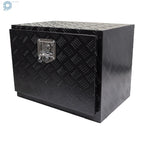 Underbody Tool Box for Flatbed Trailer Pickup (24 In, Black Aluminum)