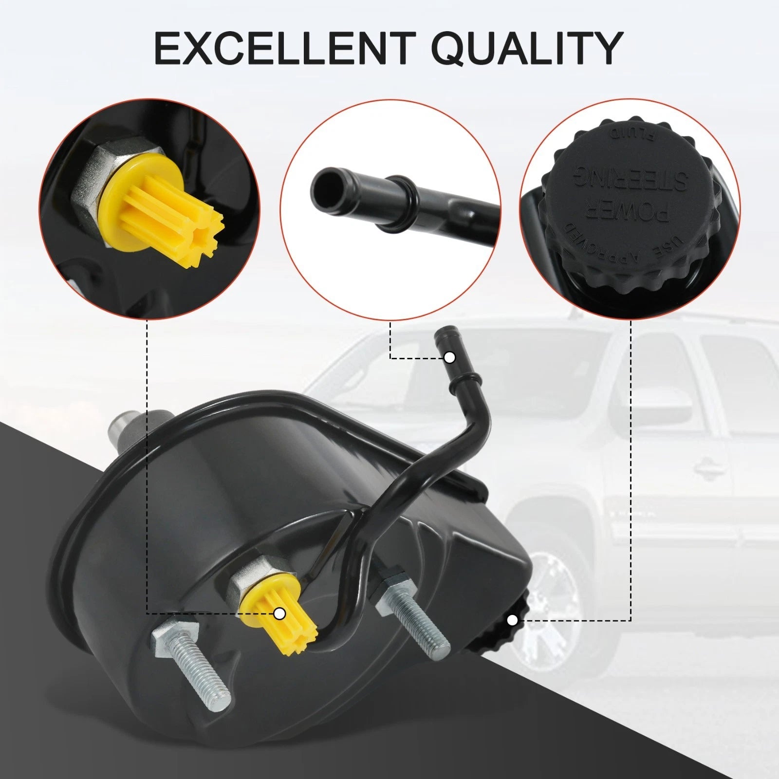 Power Steering Pump with Reservoir for Chevrolet Avalanche Silverado Suburban Sierra 1500 (2001–2006)