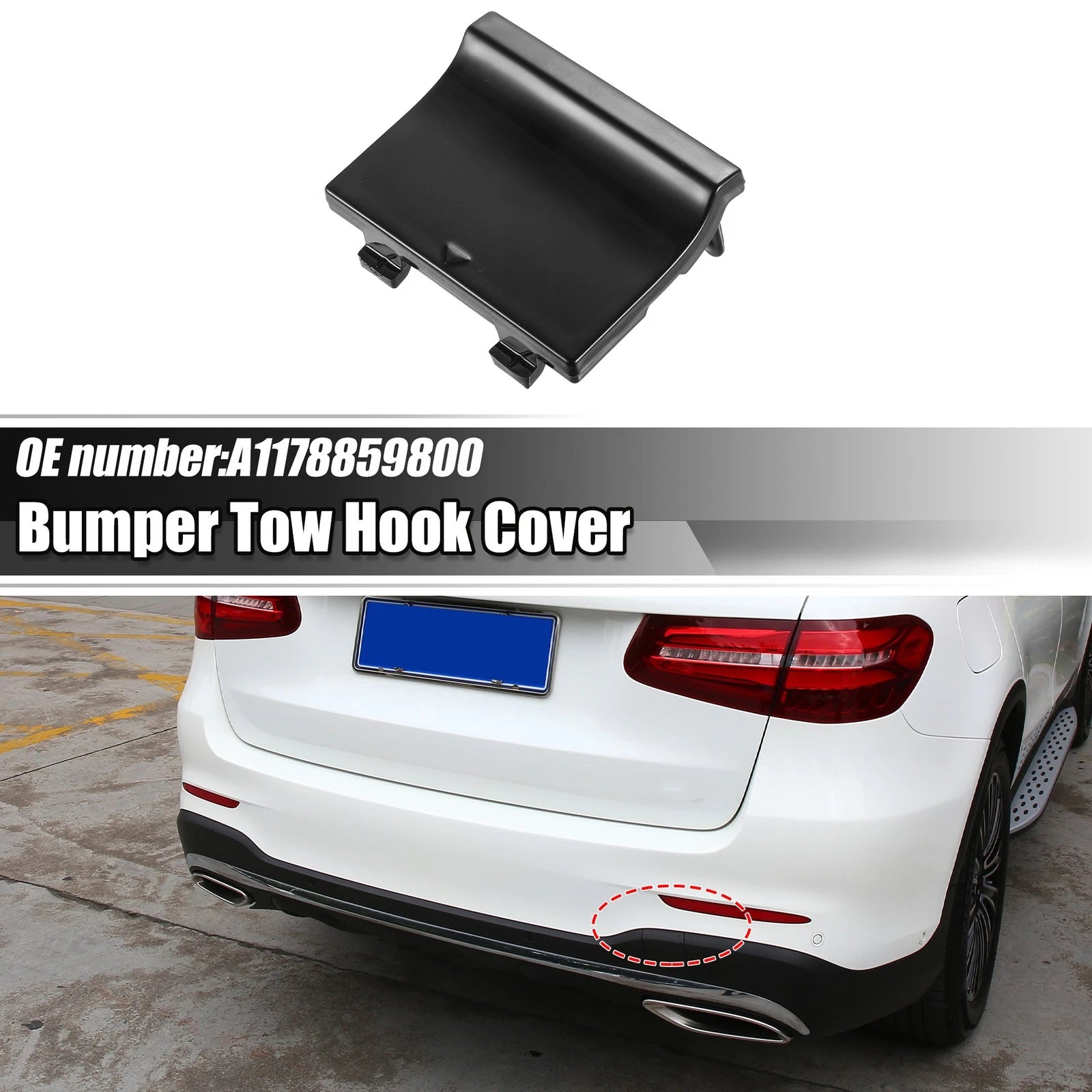 Tow Hook Cover for Mercedes-Benz CLA 250 4Matic (2014–2019) Black