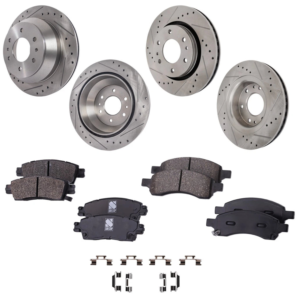 Brake Disc Rotors and Pads Kit for Chevy GMC Envoy Trailblazer