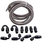 6M AN6 PTFE Steel Braided Oil Fuel Line Hose End Fitting Adaptor Kit