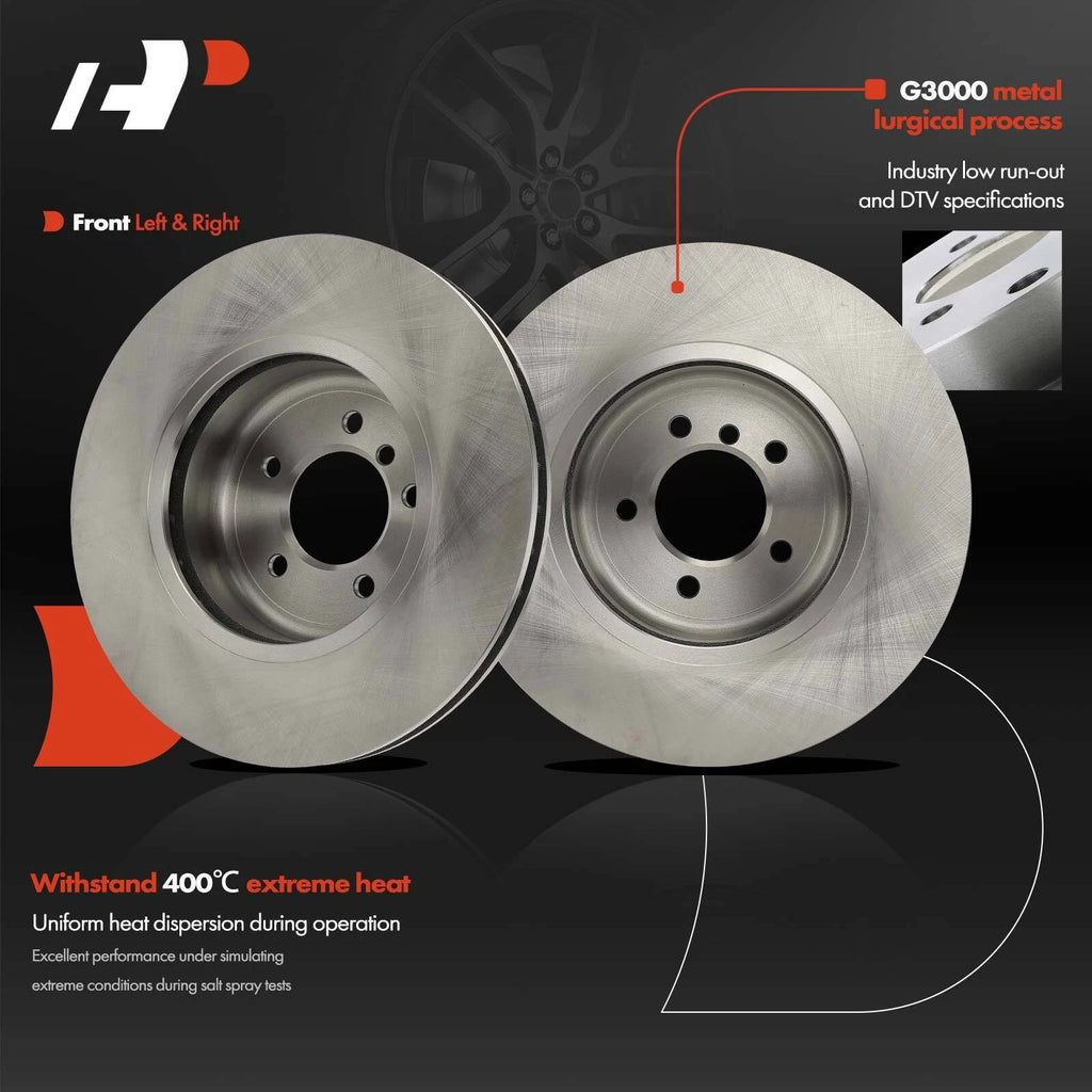 Front Disc Brake Rotors & Ceramic Pads for BMW E60 535i (2008-2010)