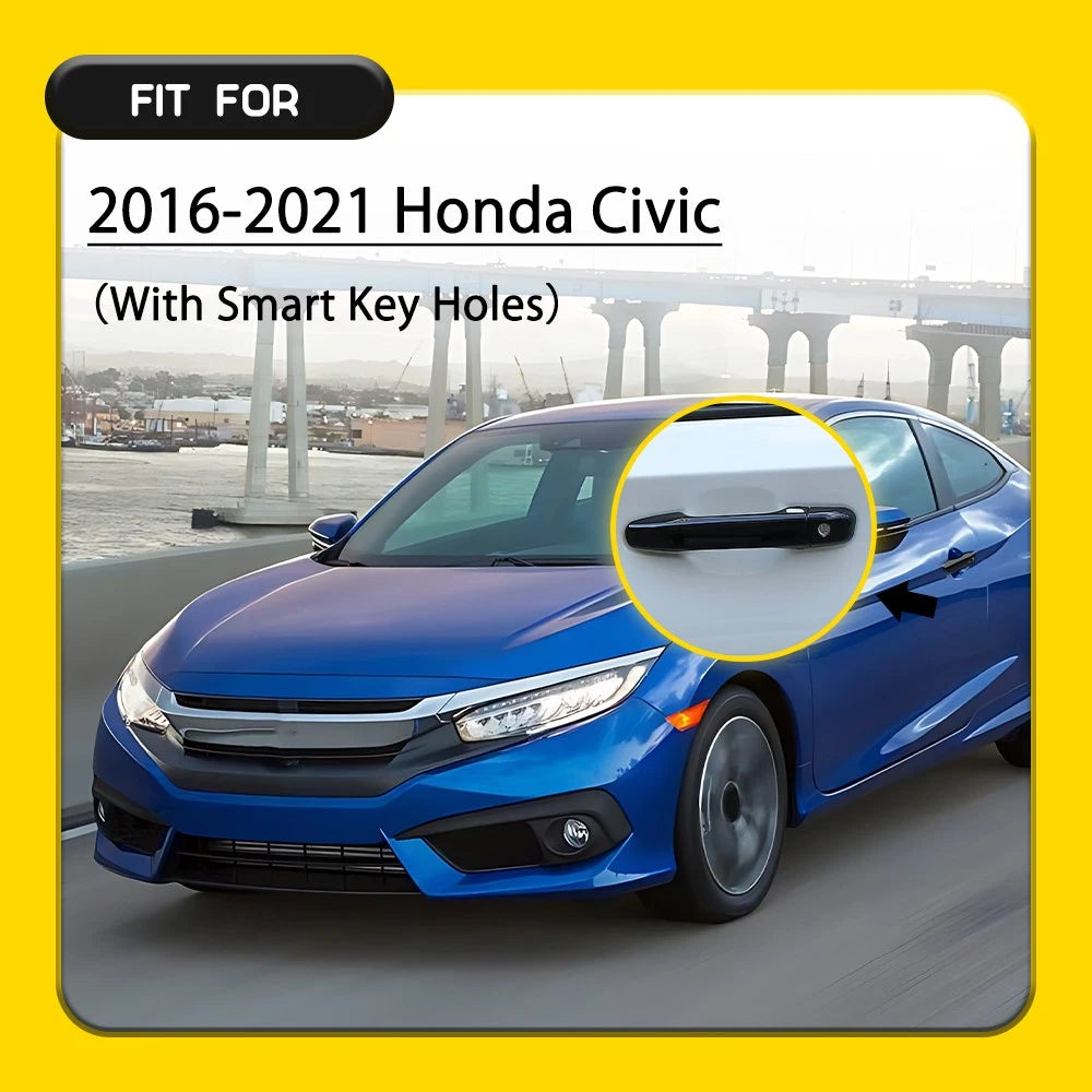 Gloss Black Door Handle Covers for Honda Civic (2016–2021)