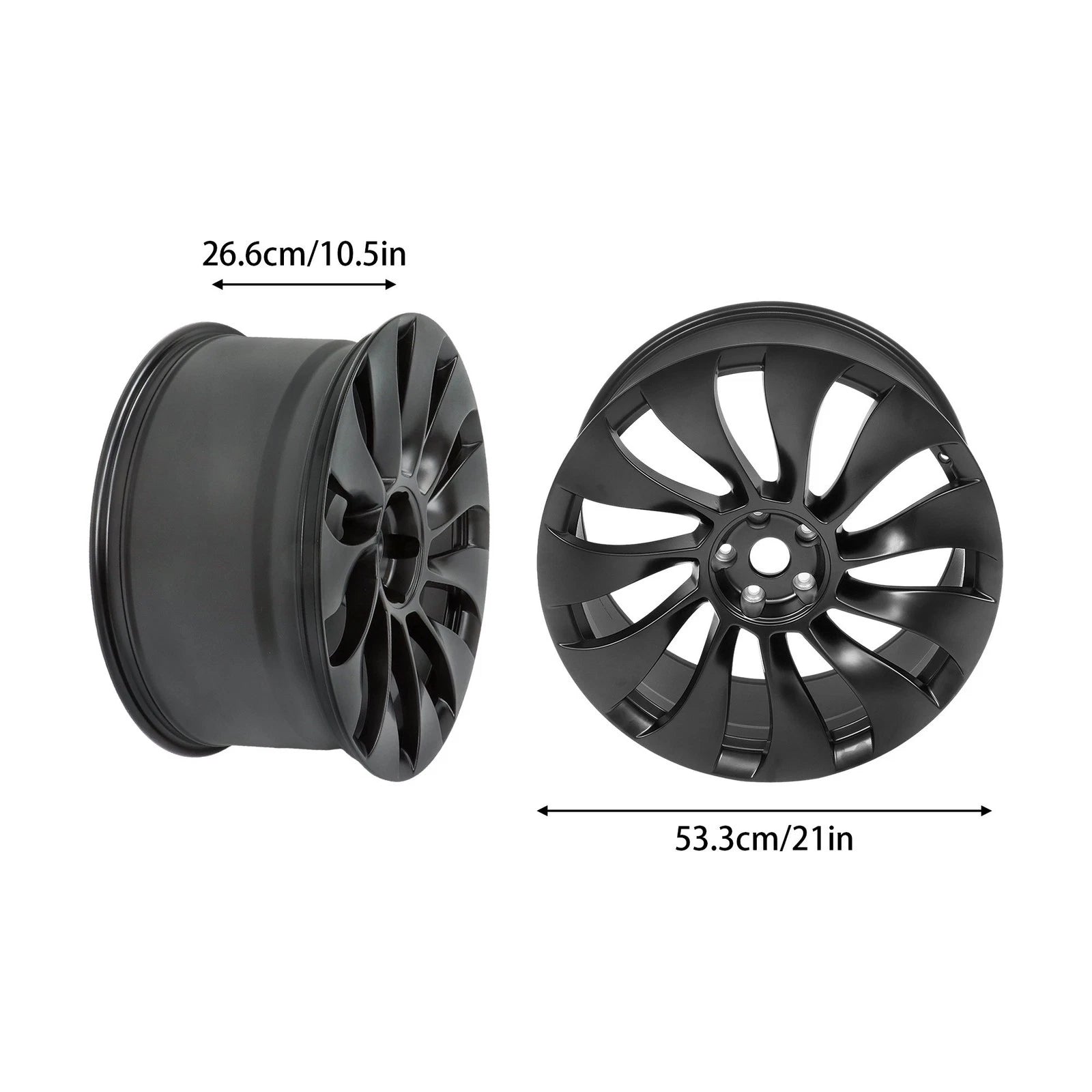 21" x 10.5" Rear Wheel for Tesla Model Y (2020-2024) Matte Black