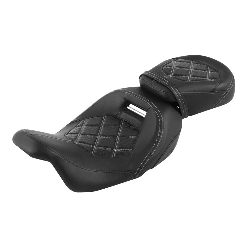 Driver Passenger Seat Pad for Harley Touring Road Glide (2014–2023) Black