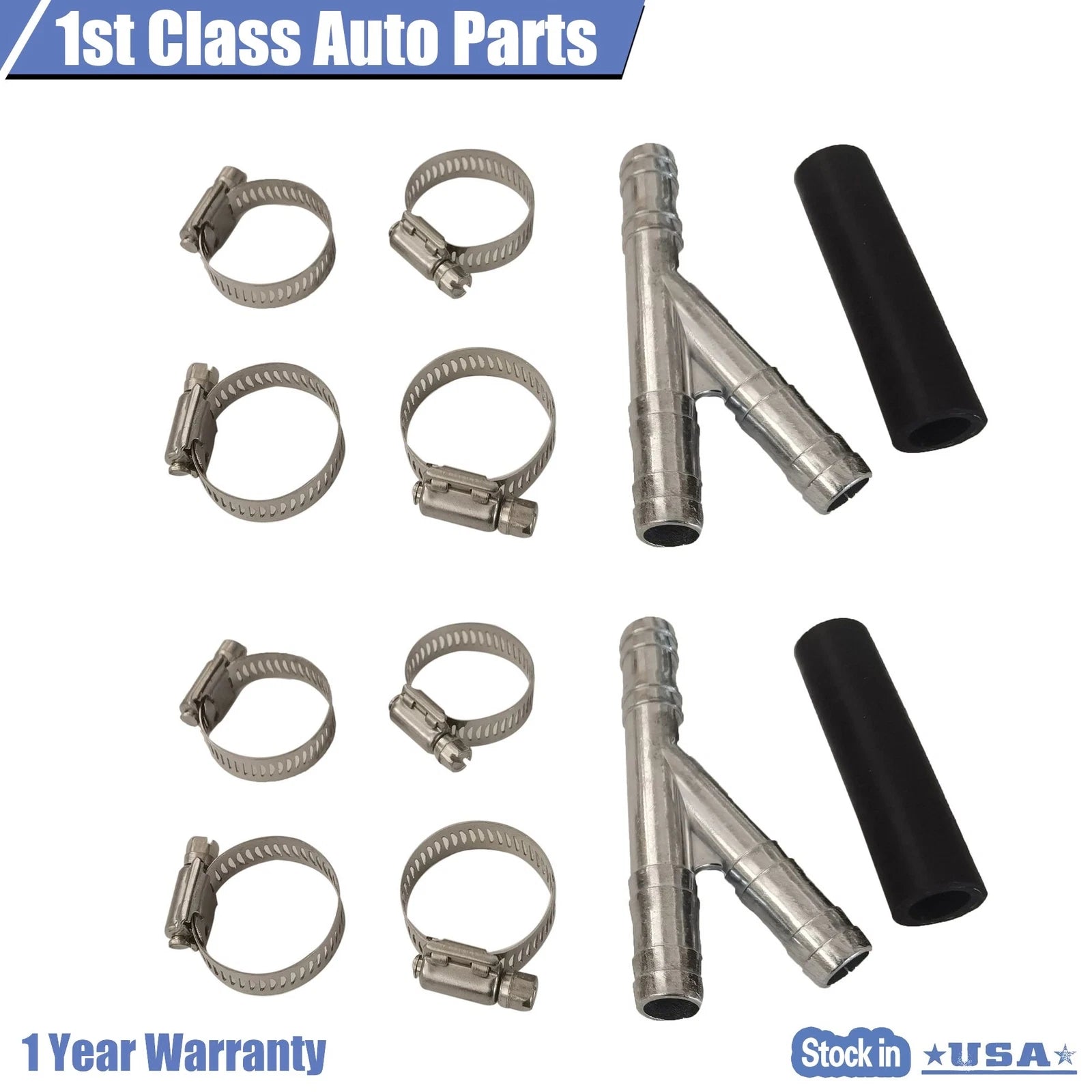 2Pcs Heater Hose Connector with Clamps for Dodge Chrysler Mini Van (2008–2009)