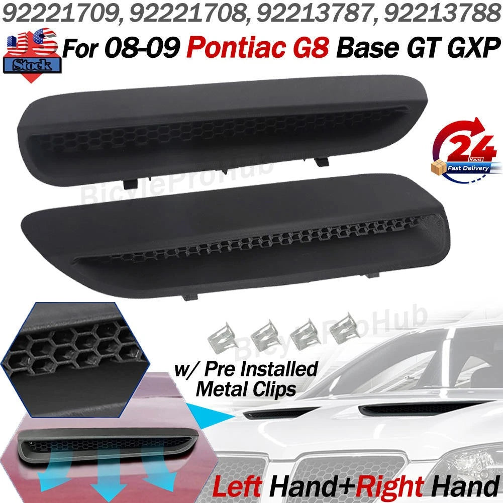 Hood Scoops Vents Grille Air Outlet Vent Cover Pair for Pontiac G8 (2008–2009)