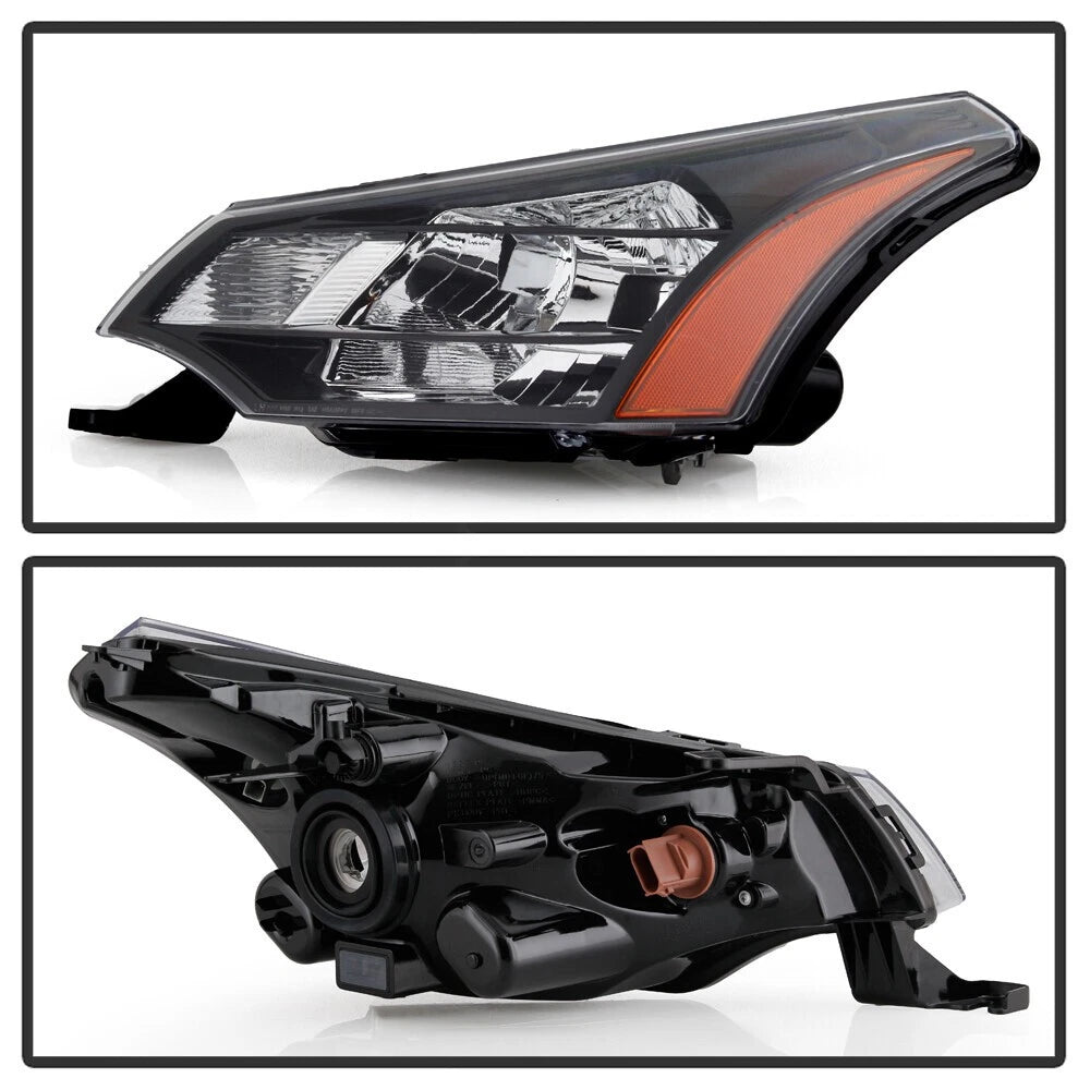 Halogen Headlight Pair for Ford Focus (2009–2011) w/ Bulb Black Crystal