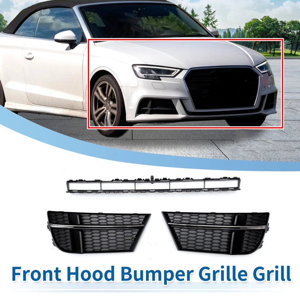 Front Lower Bumper Grille for Audi A3 A3PA (2017–2020) Black Sport Style