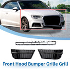 Front Lower Bumper Grille for Audi A3 A3PA (2017–2020) Black Sport Style