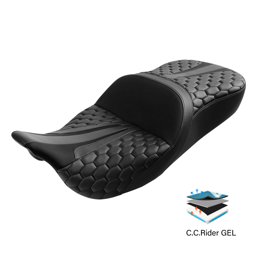 Black Gel Seat for Harley Touring Road Glide (2009–2023)