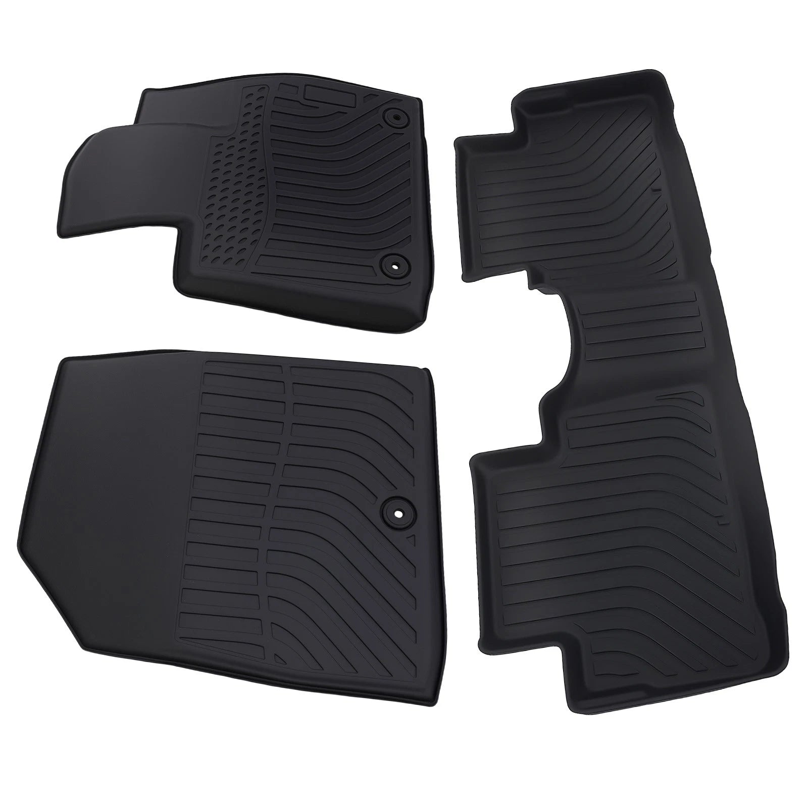 Set of 1 All-Weather Floor Mats for Hyundai Palisade (2020–2024) TPE Rubber Black