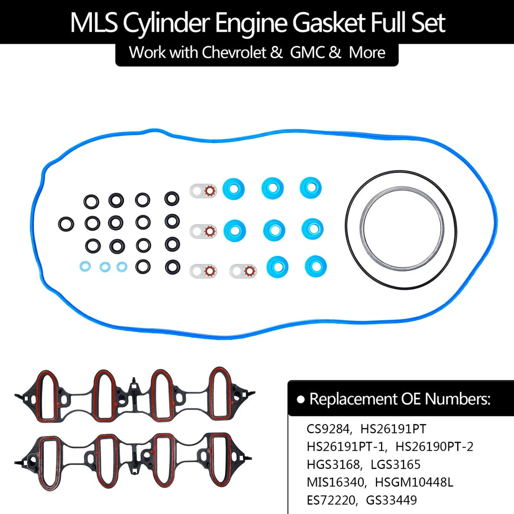 Head Full Gasket Set for Chevy Silverado 1500, Express, GMC Sierra 5.3L, 4.8L (2002–2011)