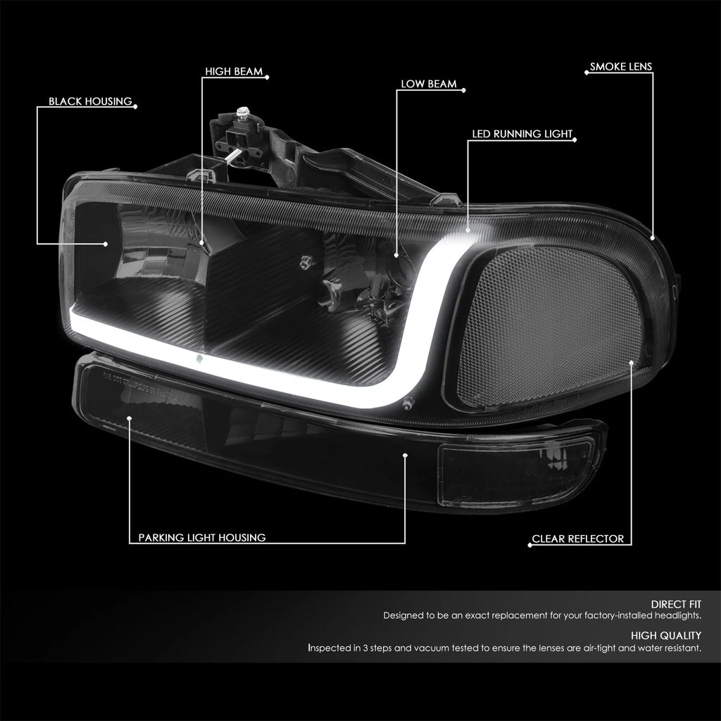 LED DRL Headlight Bumper Signal Lamp for Sierra 1500 2500 (1999–2007)