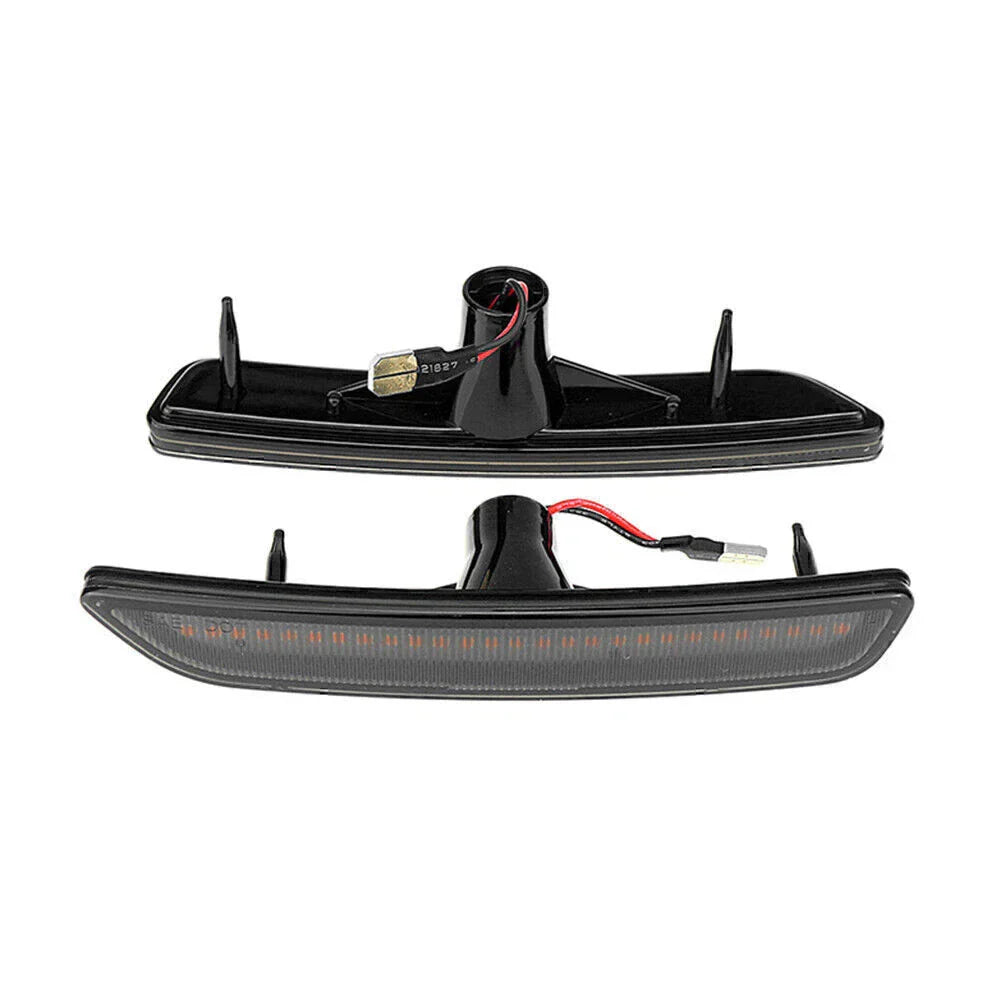 White LED Front Black Side Marker Lights for Ford Mustang (2010-2014)