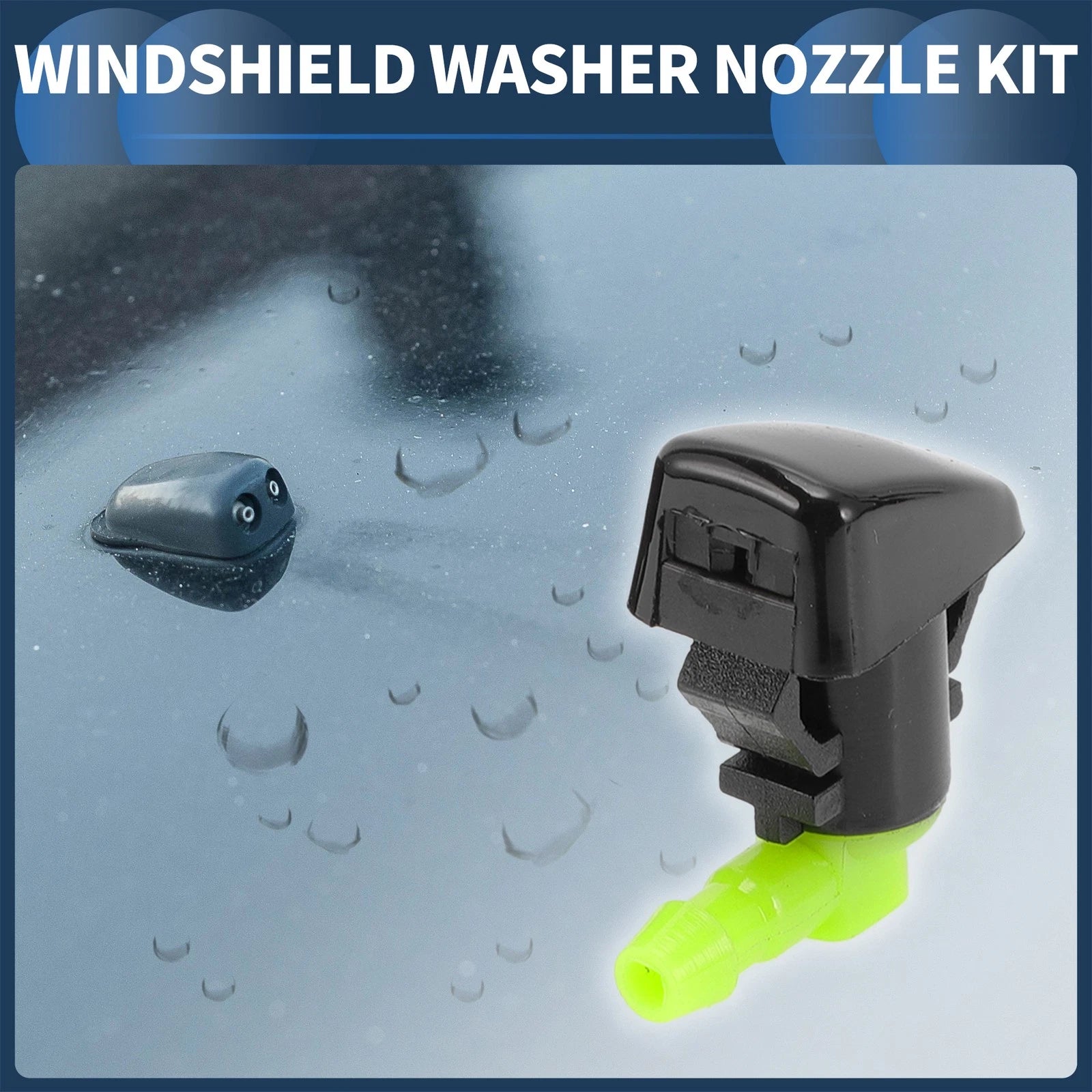 Set of 2 Front Windshield Washer Nozzles for Ford Edge (2007–2011)
