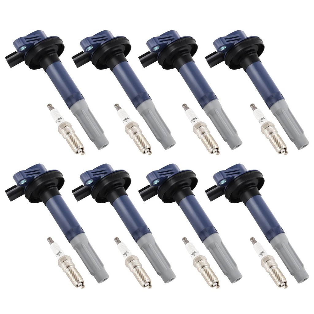 8 Pack Ignition Coil + Spark Plug for Ford F-150, Mustang (2011–2016) V8 5.0L