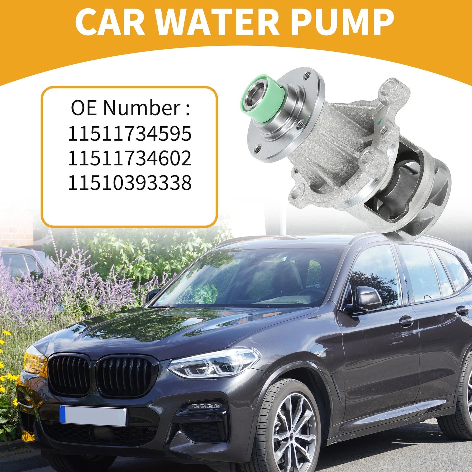 Water Pump for BMW 318i (1991–1999) No. 11511734595 with Rubber Ring