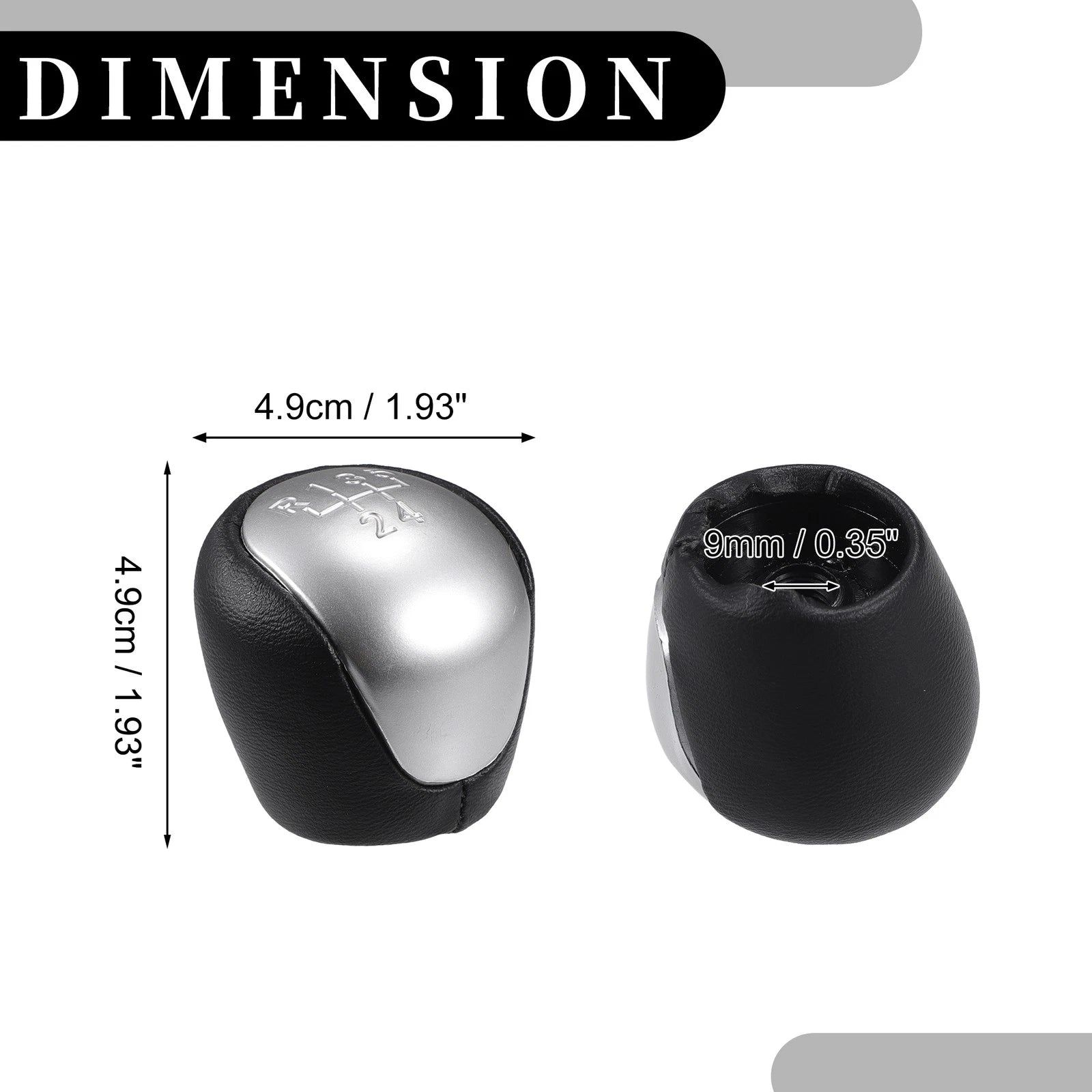 5 Speed Manual Gear Shift Knob for Hyundai IX35 (2009–2015) Faux Leather Black