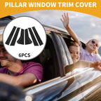 6 Pcs Black Door Pillar Window Trim for Honda Fit (2013-2019)