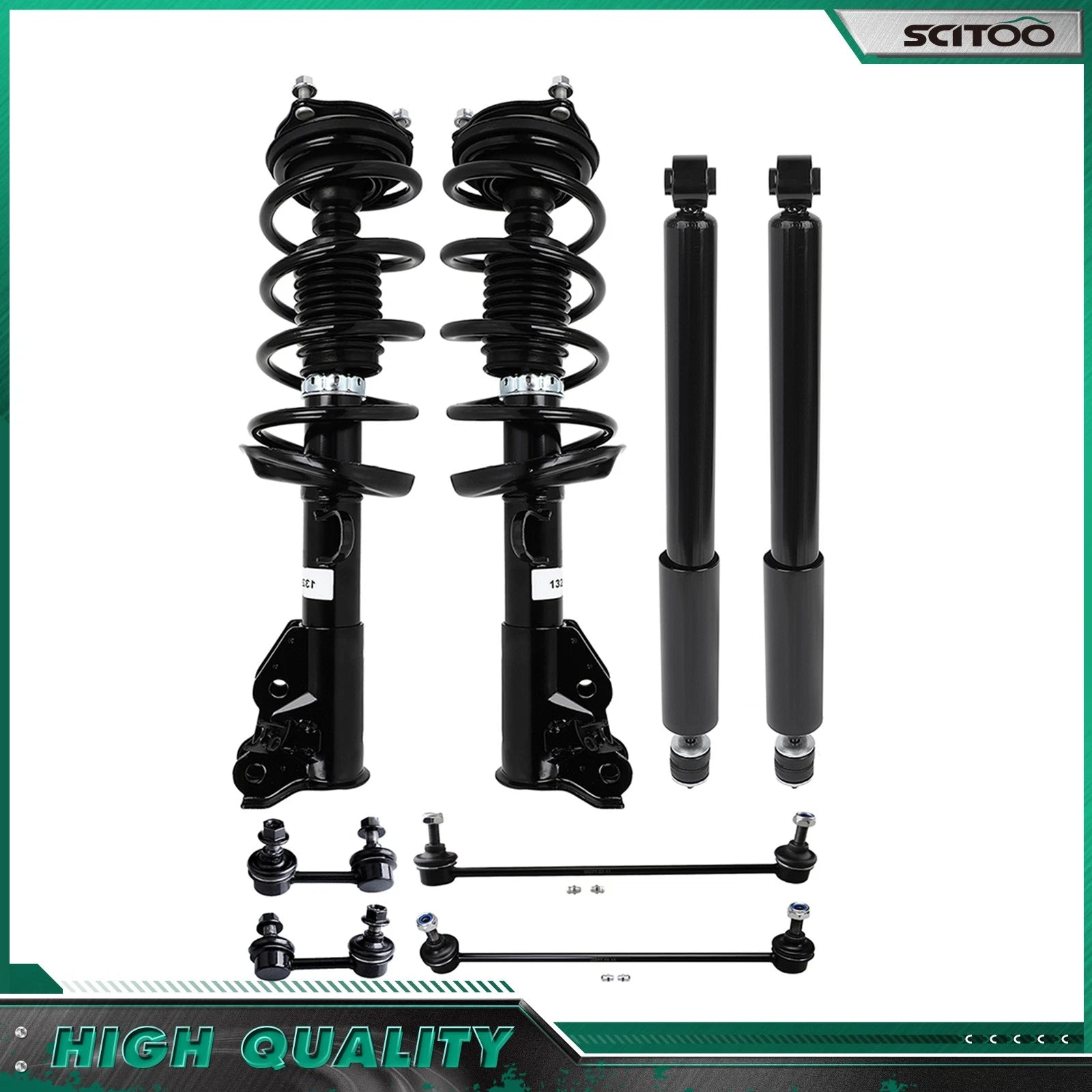Front Struts w/Coil Spring & Rear Shocks for Honda Civic (2013–2015)