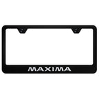 Etched on Black License Plate Frame - Officially Licensed for Nissan Maxima
