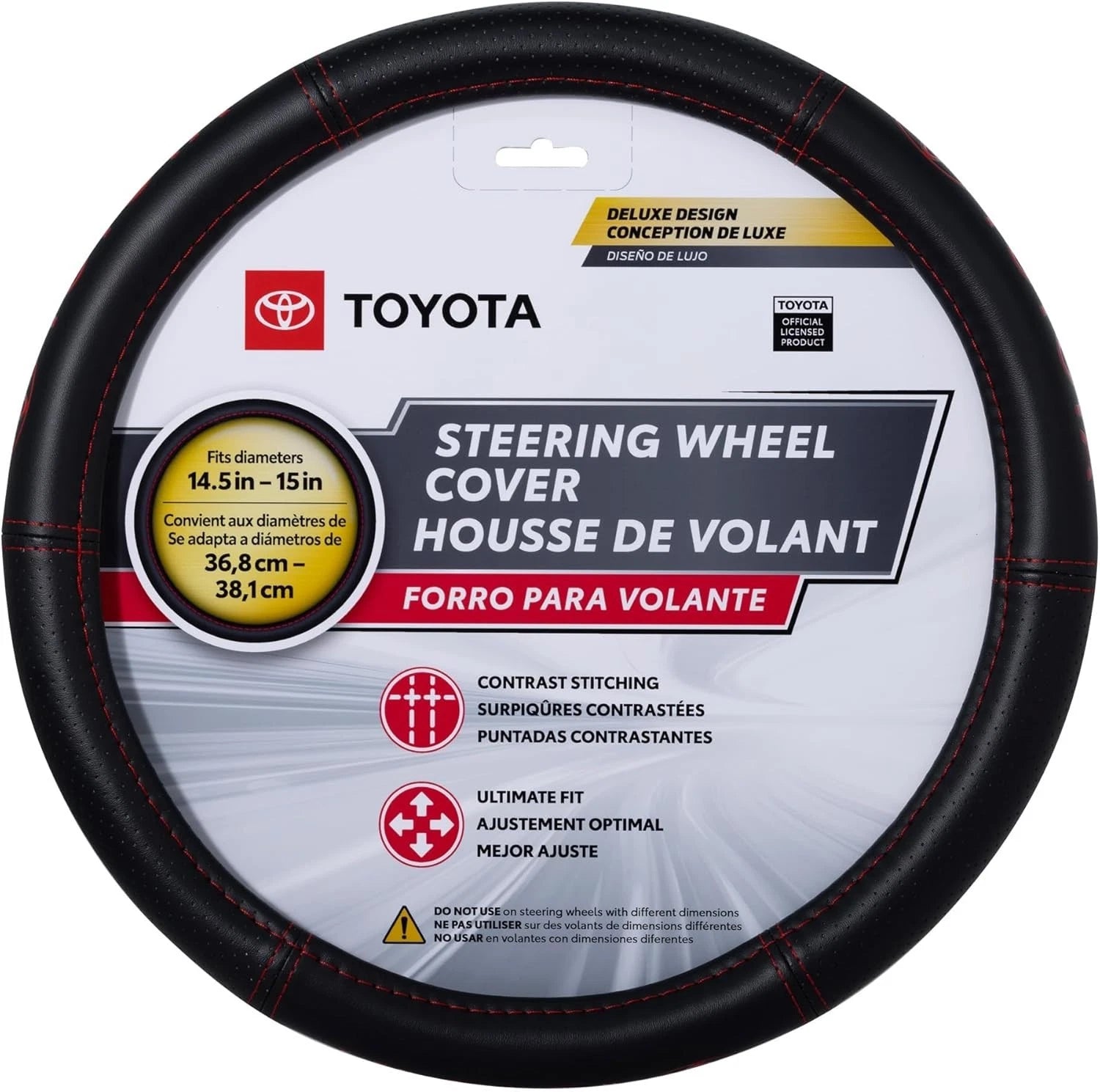 Plasticolor Steering Wheel Cover for Toyota (Deluxe Style, Red)