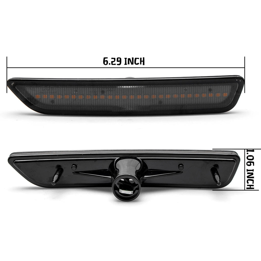 Smoked Lens Amber LED Front Side Marker Lamps for Ford Mustang (2010–2014)