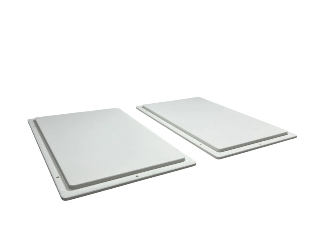 Set of 2 Marine Hatch Access Panels 8in x 12in Poly White