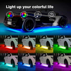 Set of 4 RGB LED Underbody Neon Light Kit for Automotive