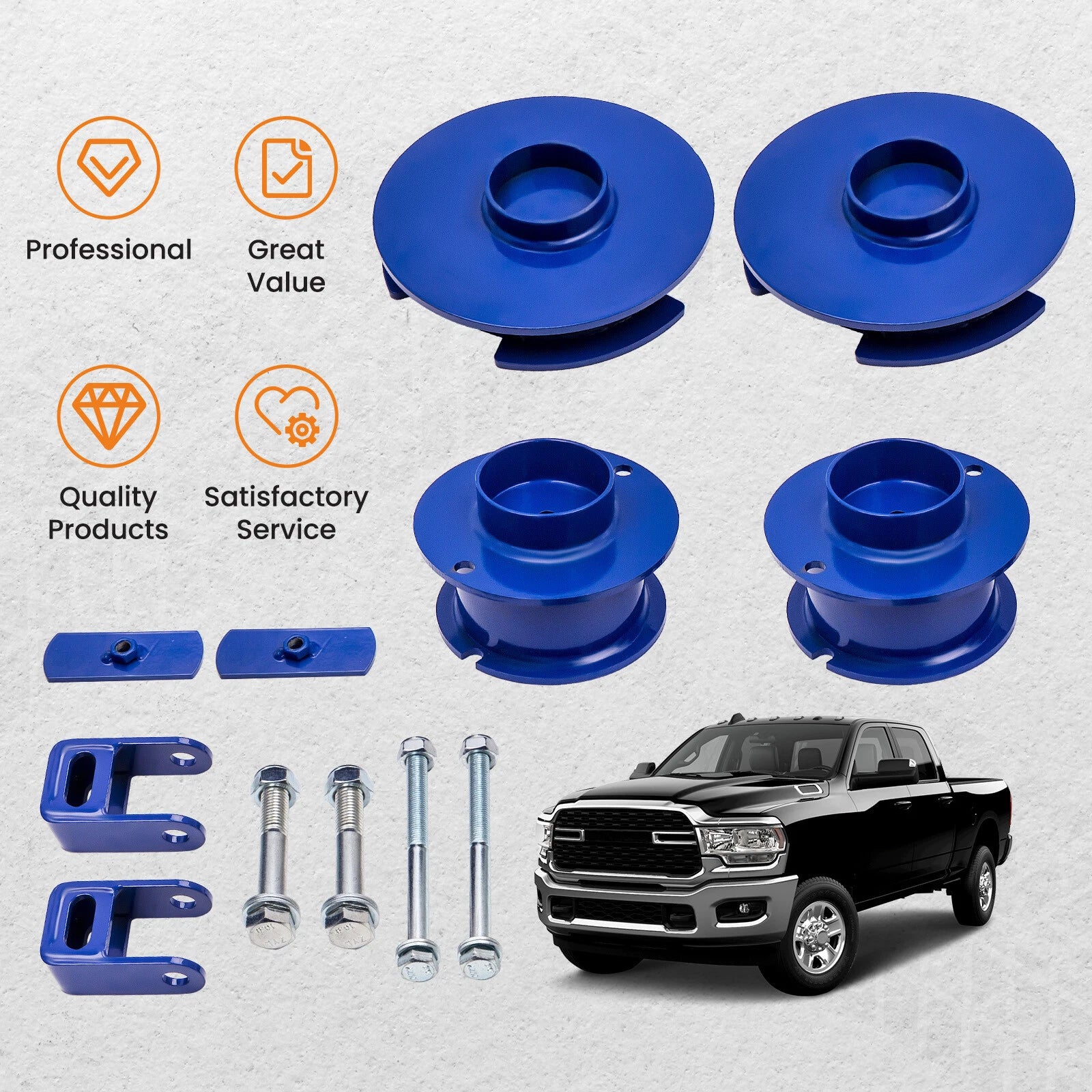3" Front +1.5" Rear Lift Kit Spacers for Dodge Ram 2500 (2014–2020)