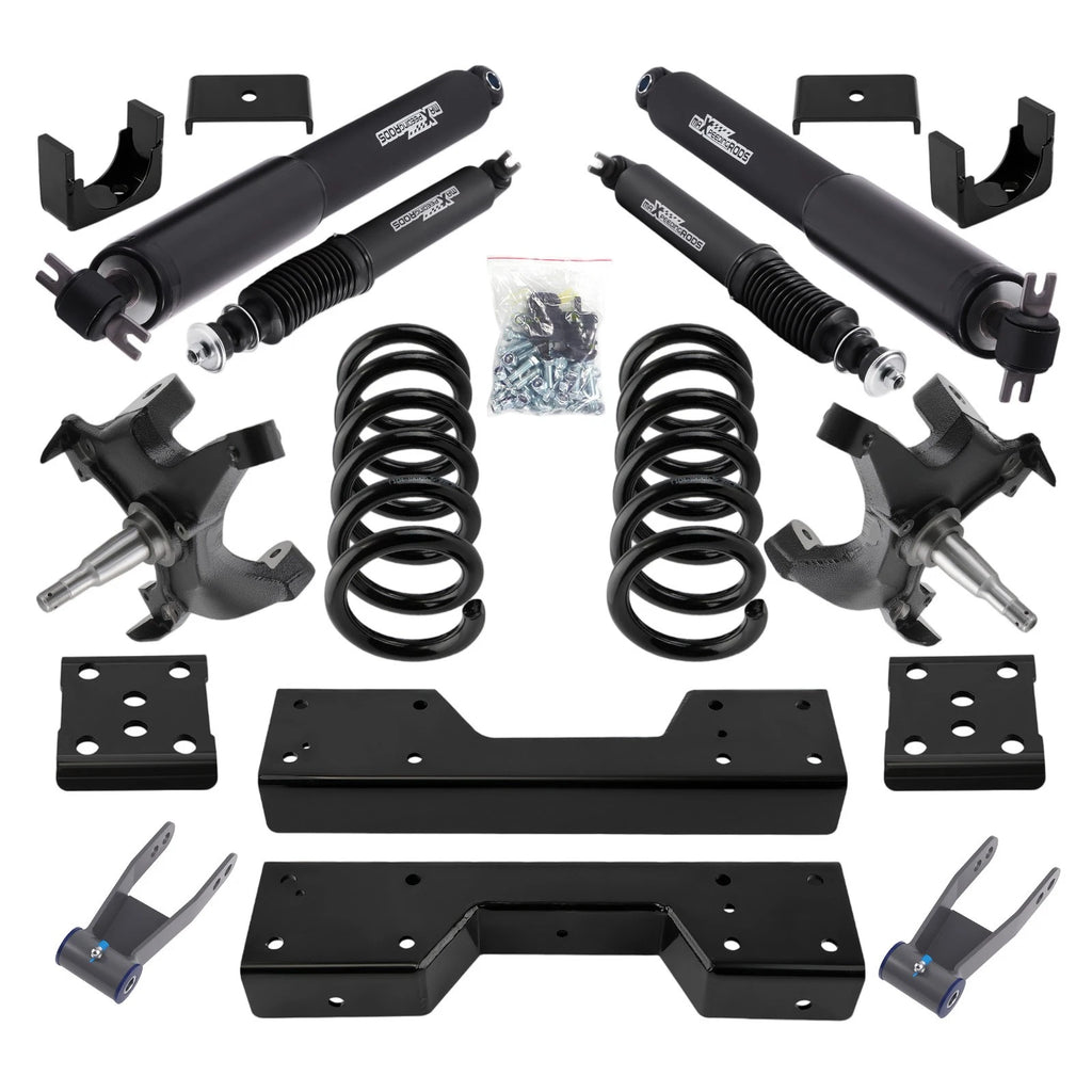 5" Front 7-8" Rear Drop Spindles Lowering Kit for Chevy Silverado C1500 (1988–1998)