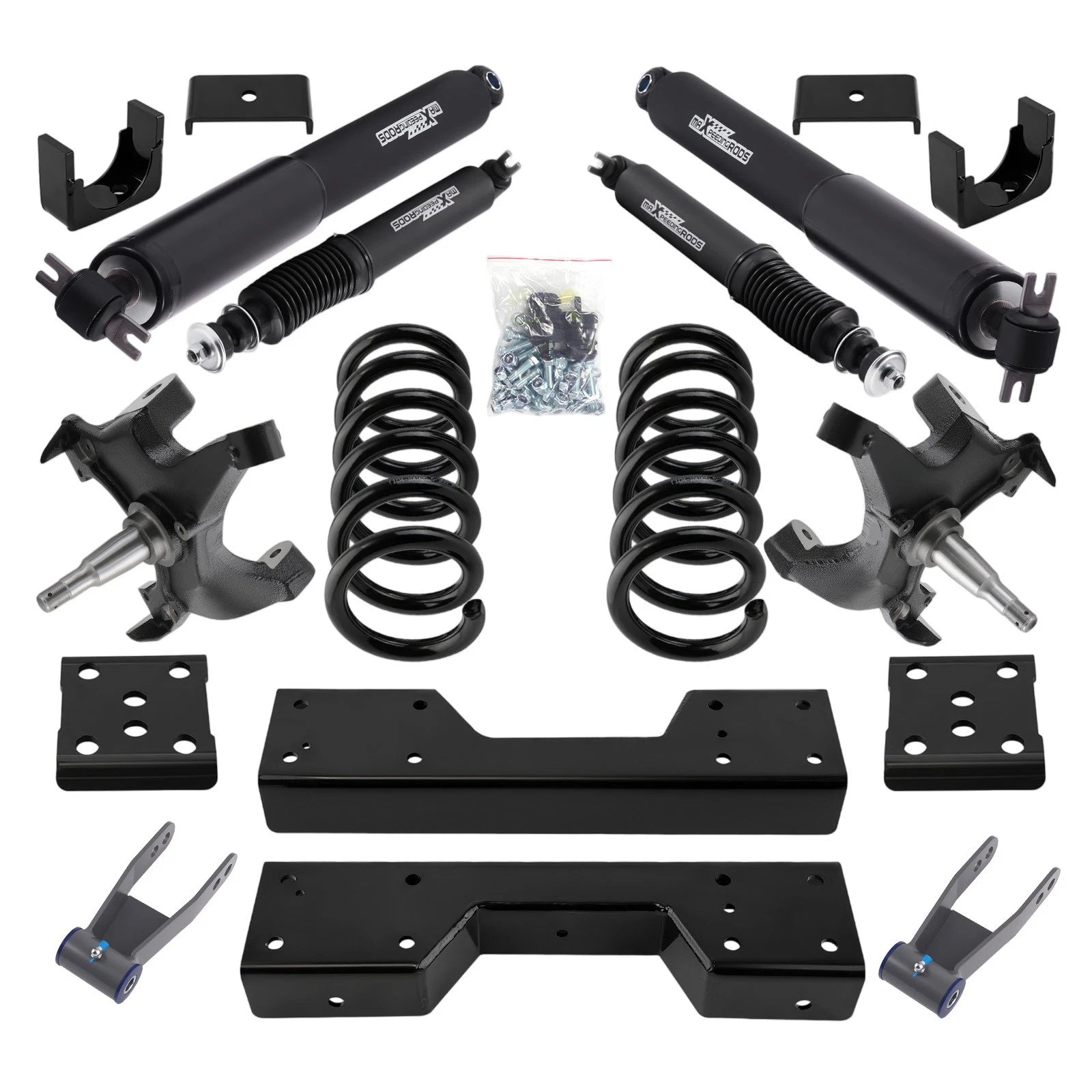 5" Front 7-8" Rear Drop Spindles Lowering Kit for Chevy Silverado C1500 (1988–1998)