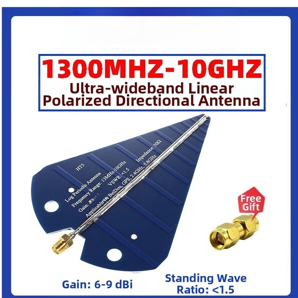 HT5 Wideband Antenna 1.3-10GHz 6-9dBi 50 Ohm for Spectrum Analyzer