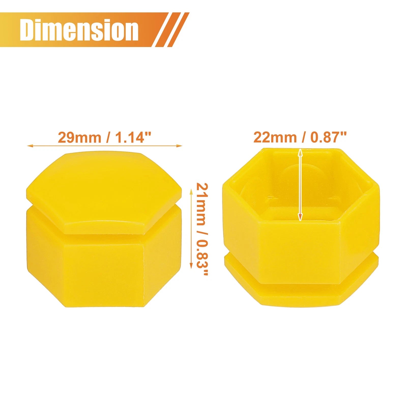 20 Pcs 22mm Wheel Lug Nut Cover for Land Rover Range Rover Sport (2006–2013) Yellow