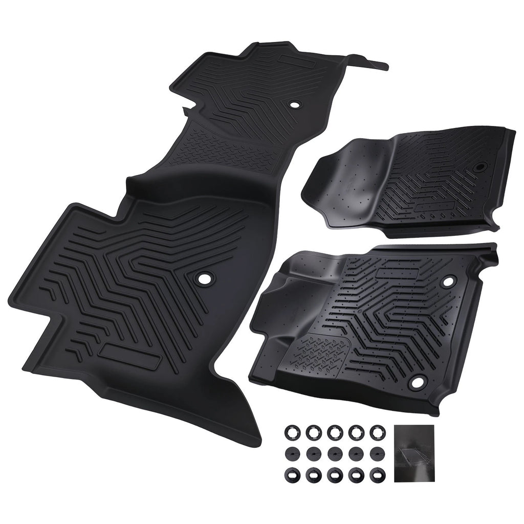 All Weather Floor Mats Set of 2 for Toyota Tundra (2014–2021) TPE Black